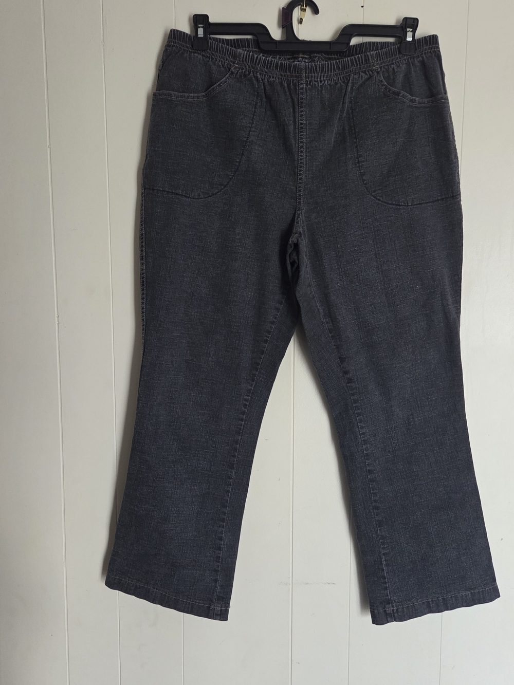 Just My Size Straight Leg Pants in Black Denim 2x (18w-20w)